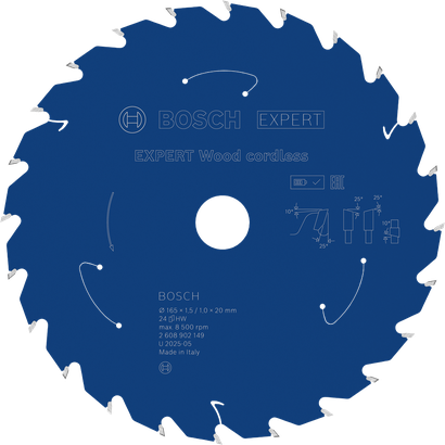 Bosch EXPERT Wood akutoitel töötav 165 mm ringsae tera.